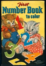 UNCOLORED "First Number Book to Color" 3454A Merrill 1939 5403 