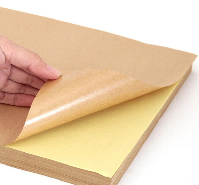 50 feuilles de papier kraft A4 Mat Autocollant/étiquettes