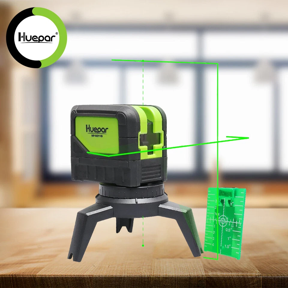 Huepar 2 Dots Laser Level Self leveling Tool Cross Line Vertical Horizontal