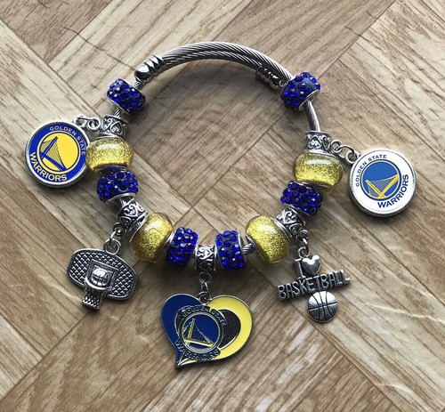 Nba golden state warriors necklace and bracelet set - Picture 2 of 3