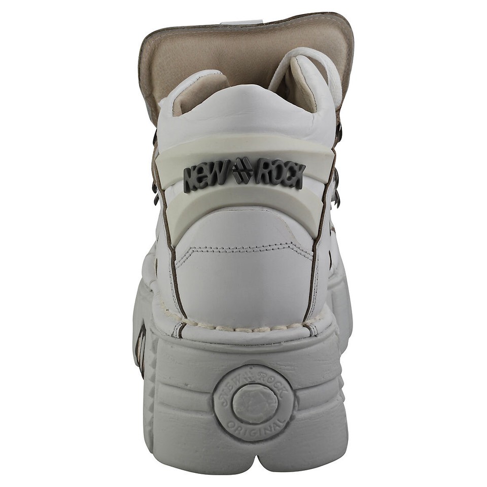 New Rock M106N-S6 Scarpe Platform Unisex, Pelle, Colore Nero, Suola In Gomma, Chiusura Stringata, Taglia 37 EU - 2