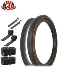 SCHWINN STINGRAY 20 X 1-3/4 S7 BRICK & 20 X 2.125 S2 RED LINE WIDE SLIK 8PC SET