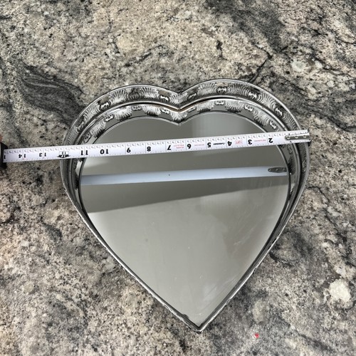 Mensola comò a specchio a forma di cuore - portaoggetti - contenitore in metallo - Foto 15 di 15