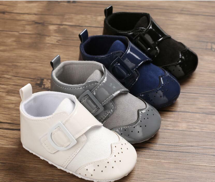 Newborn Baby Boy Crib Shoes Infant Oxford Booties PreWalker First Step