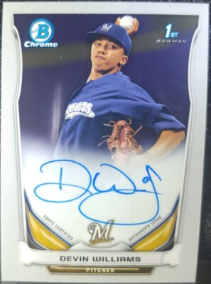 Devin Williams   2014 Bowman Chrome 1st RC ROOKIE AUTO #BCAPDWI