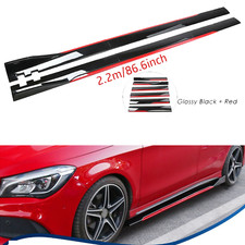 2.2 M86.6inches Side Skirt Extension Glossy Black Red Line For Universal 2.2 M86.6inches Side Skirt Extension Glossy Black Red Line For Universal
