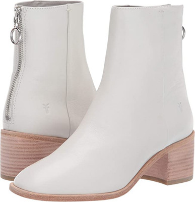 short white ankle boots