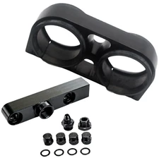 Billet Twin Dual Bosch 044 380lph AEM Fuel Pump Outlet Manifold Mounting Bracket