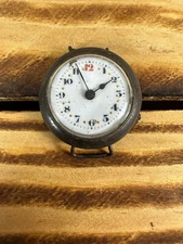 Antique gun metal ladies trench watch for spares repairs parts project watch