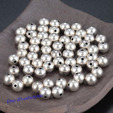 10PC S925 Sterling Silver Round Beads Retro Loose Bead DIY Handmade Beads