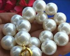 Huge 20mm White 100 Real South Sea Shell Pearl Necklace 18-36'' AAA
