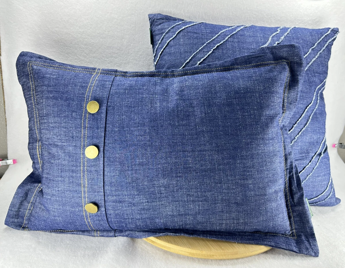 Blue jean cheap throw pillows