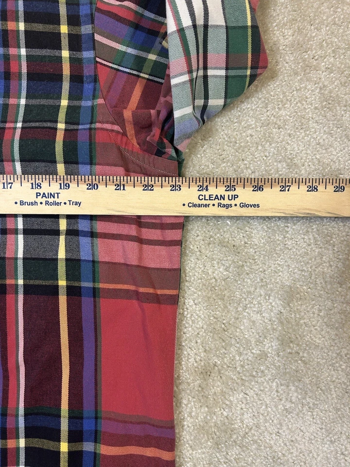 Vintage Ralph Lauren Shirt Mens Medium Multicolor Plaid Long Tail Brushpopper - Image 4 of 4