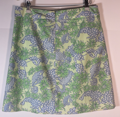 Vintage Lilly Pulitzer Size 4 Skirt Seafood Salad Blue Crabs Green Ocean 90's - Picture 6 of 11