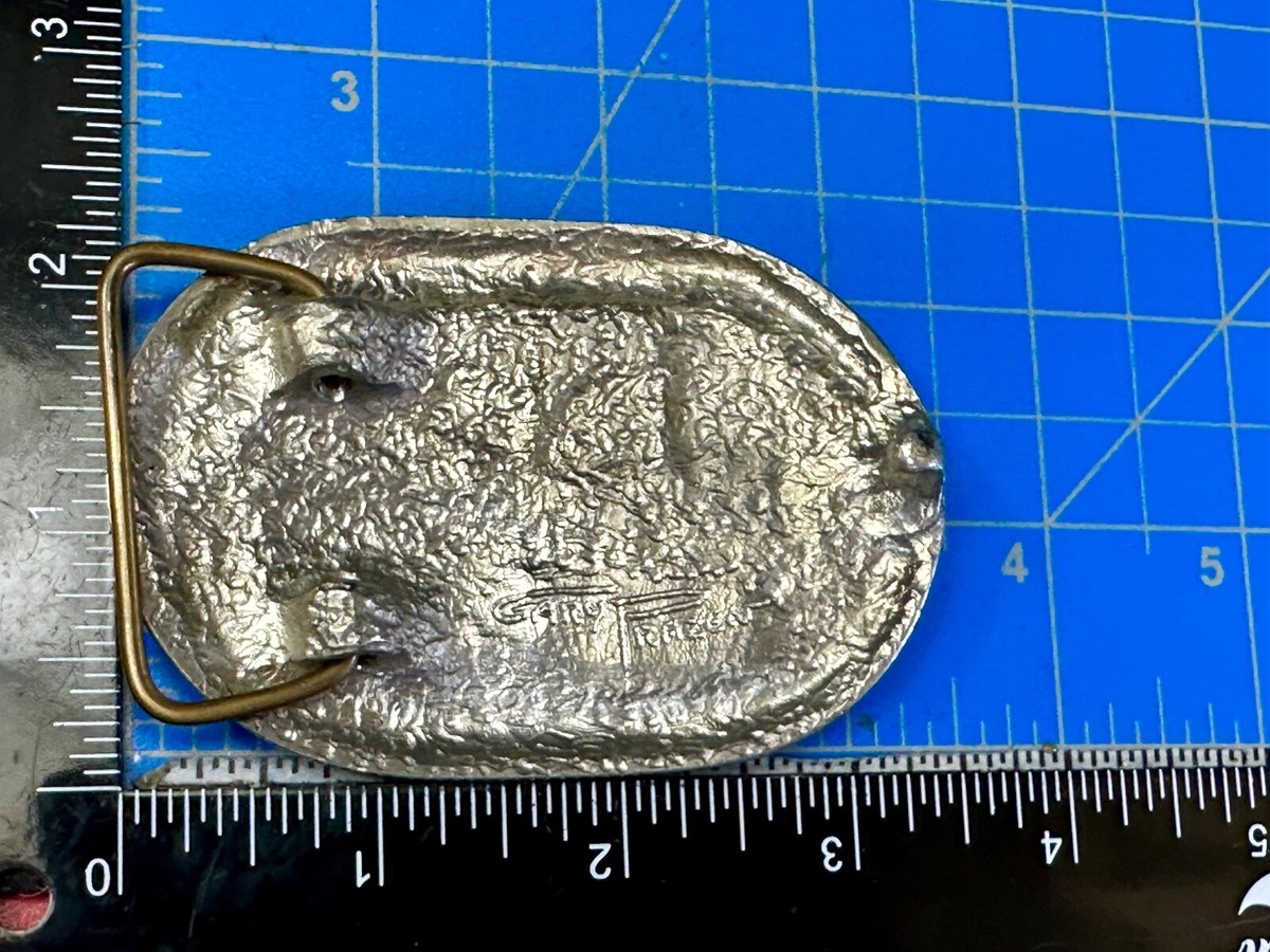 Utah Railway Co Vtg Train Railroad 83 Years - Gary Prazen Sculpture Belt Buckle View 6