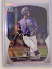 2023 Bowman Chrome Yanquiel Fernandez Refractor /499 Parallel Rockies Prospect