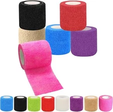 6 Pcs  First Aid Multi Color Self Adhesive Bandage Rolls Wrap Tape 2" x 5 yards