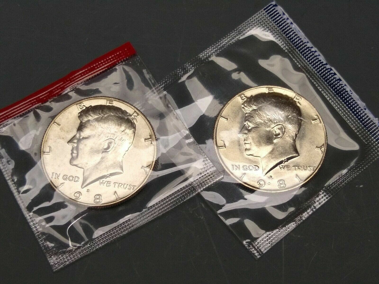 1981 P & D Kennedy Half Dollars In Original Mint Cello, 2 Coins for 1 ...