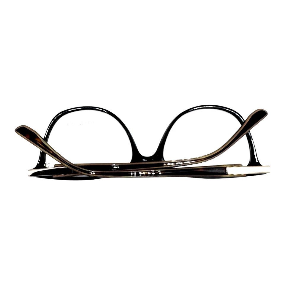 Anteojos para mujer ojo de gato negro dorado acetato habanero hechos a mano 48-17-140 Foto 4 de 4