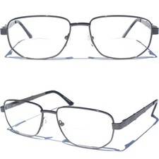 Metal Frame Classic Bifocal Reading Glasses Clear Readers Bi Focal Readers