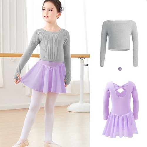 Ballet Top Girls Ballet Jacket Sweater Kids Dance Knitwear Sweater Warm Coat - Picture 17 of 47
