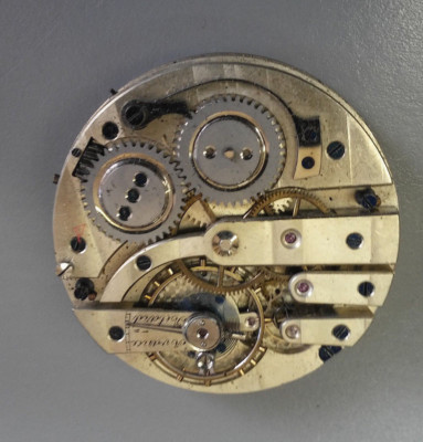 Vintage 1800's pocket watch movement 19 1/4 size  for parts or repairs