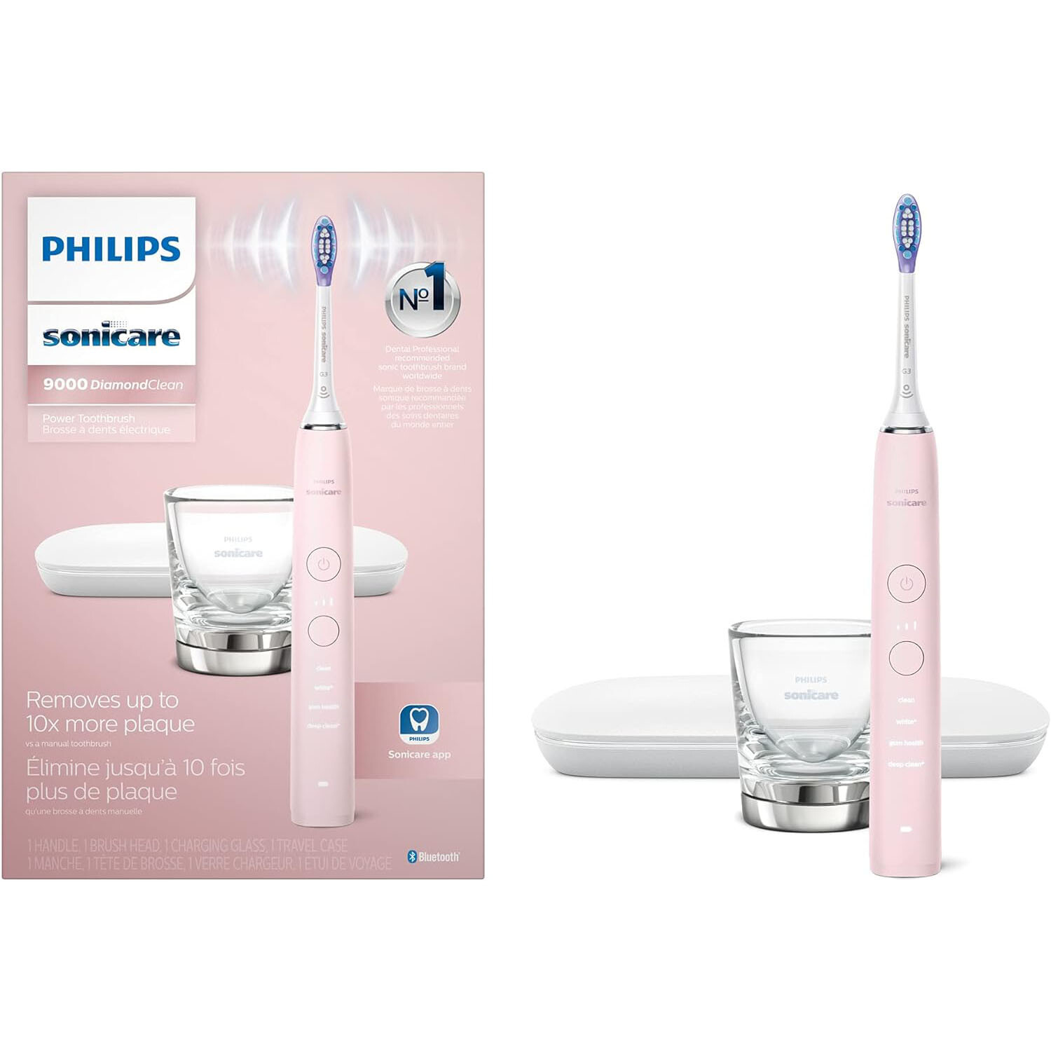Электрическая зубная щетка Philips Sonicare 9000 с футляром для переноски - HX991177 - Розовый 28690₽