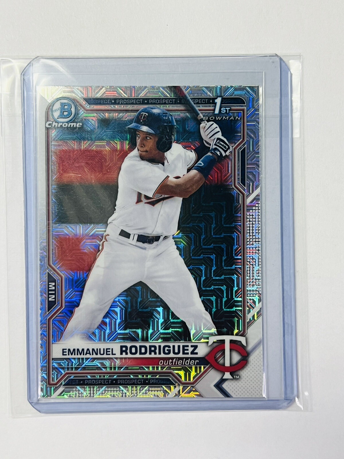 EMMANUEL RODRIGUEZ 2021 Bowman Chrome Mojo Refractor 1st RC #207 Twins