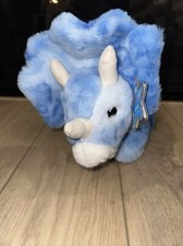 18" Glow Brights Blue Triceratops Plush Lights Sound FAO Schwarz Dinosaur - New