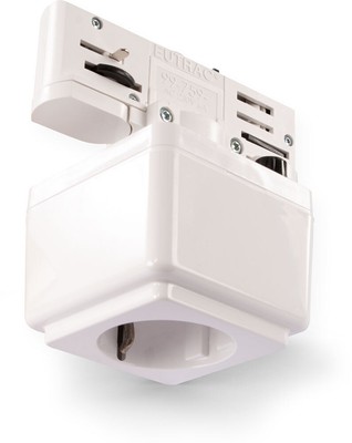 Eutrac 3 Phasen Steckdosen Multi Adapter, Datenbus Option, weiß