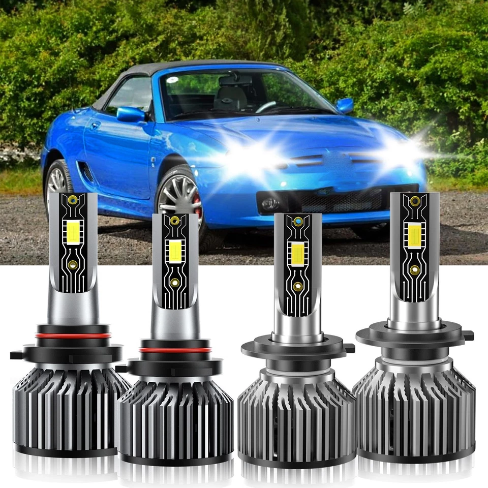 Para MG TF 2005 4x Bombilla Faro LED Luz Alta Baja Super Brillante Blanco 26000LM Foto 2 de 4