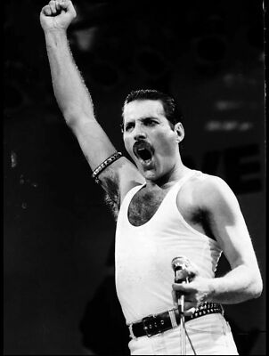 FREDDIE MERCURY PHOTO LIVE AID 1985 UNIQUE UNRELEASED ELITE QUEEN IMAGE 12 INCH