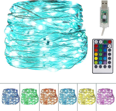 USB Fairy String Lights 33Ft 100 LED Waterproof 16 Colors Changing RemoteControl