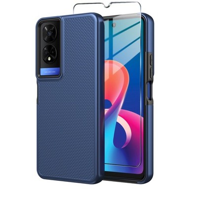 Mocotto for TCL 50 XE Nxtpaper 5G Case with Tempered Glass Screen Blue 