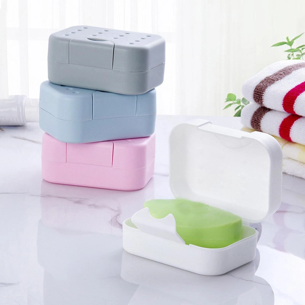 Portasapone Da Viaggio Ermetico Con Griglia Scolapasta | Contenitore Portatile Per Sapone | Ideale Per Doccia, Palestra E Campeggio - 2