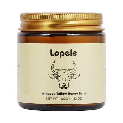 Organic Grass-Fed Beef Tallow Whipped Moisturizer with Honey   For Skin