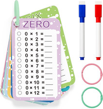 Multiplication Flash Cards 0-12, Times Table Flashcards,13 Pcs Flash Cards with