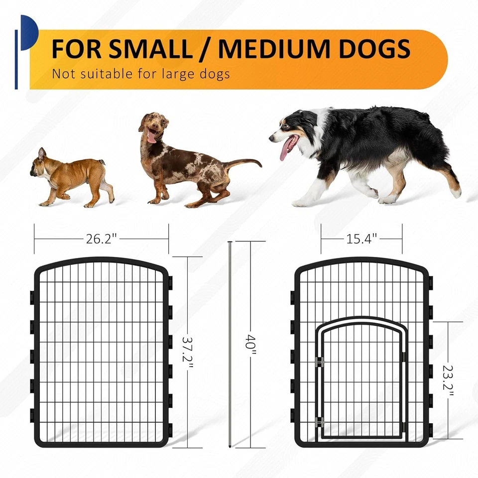 Pluma de ejercicio de valla para perros de metal de 12 paneles 37" de altura resistente al aire libre Foto 2 de 4