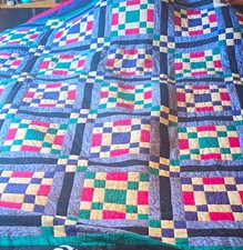 Handmade Patchwork Quilt Queen Multicolor Cot...