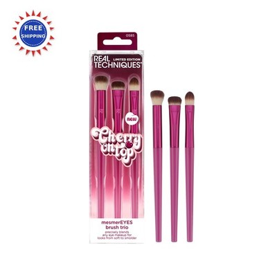 Makeup Brush Set 3 Piece Cherry On Top MesmerEYES Real Techniques Trio Limited