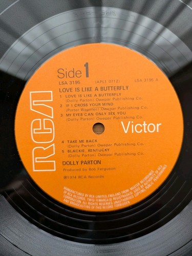 DOLLY PARTON - LOVE IS LIKE A BUTTERFLY - LP - RCA - LSA 3195 - UK - MINT VINYL - Picture 4 of 5