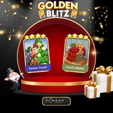 Monopoly Go - Golden Blitz Event - Toasty Treat Set 19 & Bright & Merry Set 21
