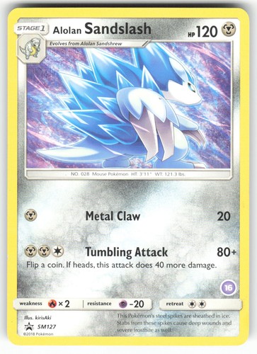 Alolan Sandslash - SM127 Promo Sun & Moon Promo Pokemon Lightly Played