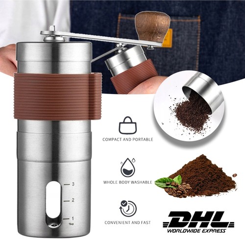 Manuelle Kaffe Mahlmühle Kaffeemühle Edelstahl Handkaffeemühle Coffee-Grinder DE - Bild 11 von 16