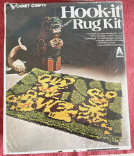 Vintage Vogart Crafts Hook-it Rug Kit Style #4304 Cub Club- Baby Tigers 20"x27"