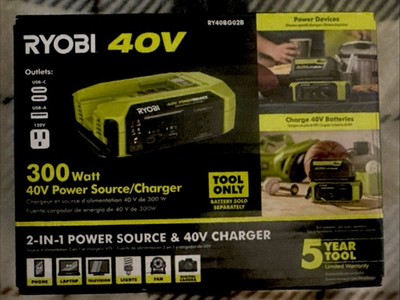 #ad RYOBI RY40BG02B 40V 300 Watt Portable Battery Inverter amp; Charger Tool Only $82.99