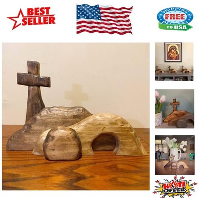 Multi-Functional Wooden Easter Scene and Cross Kit for Religious Celebrations