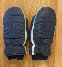Mitaines de ski homme Weiss doublées cuir bleu/blanc taille M longueur poignet hiver