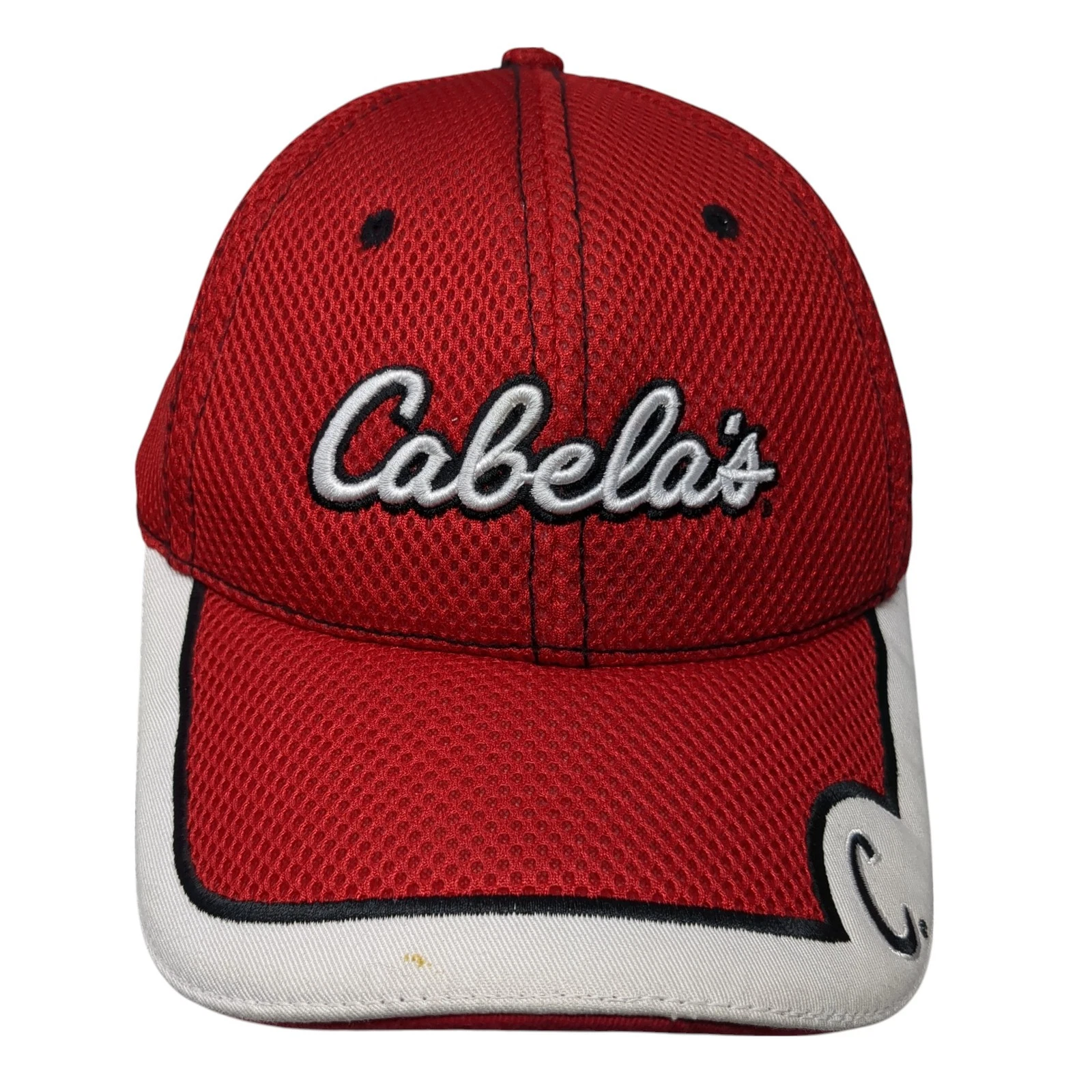 Cabela's Slideback Baseball Cap Red One Size Adjustable Embroidered 6 Panel