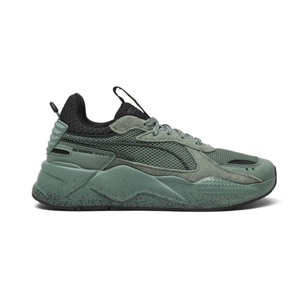 PUMA RsX New Mono Lace Up Mens Green Sneakers Casual Shoes 40346501